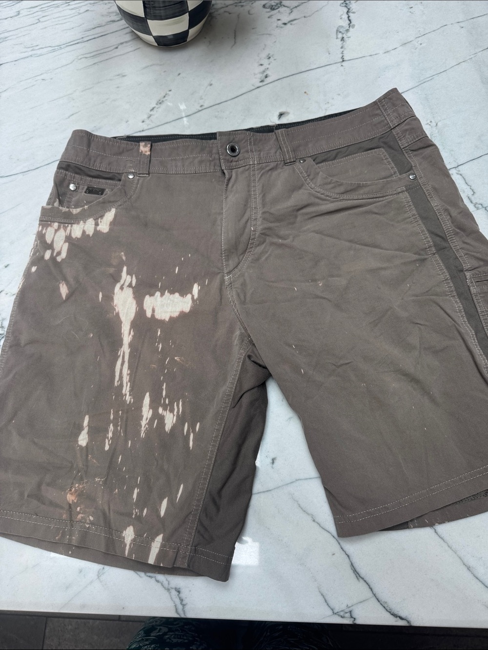 Kuhl Brown Cargo Shorts with Bleached Accent